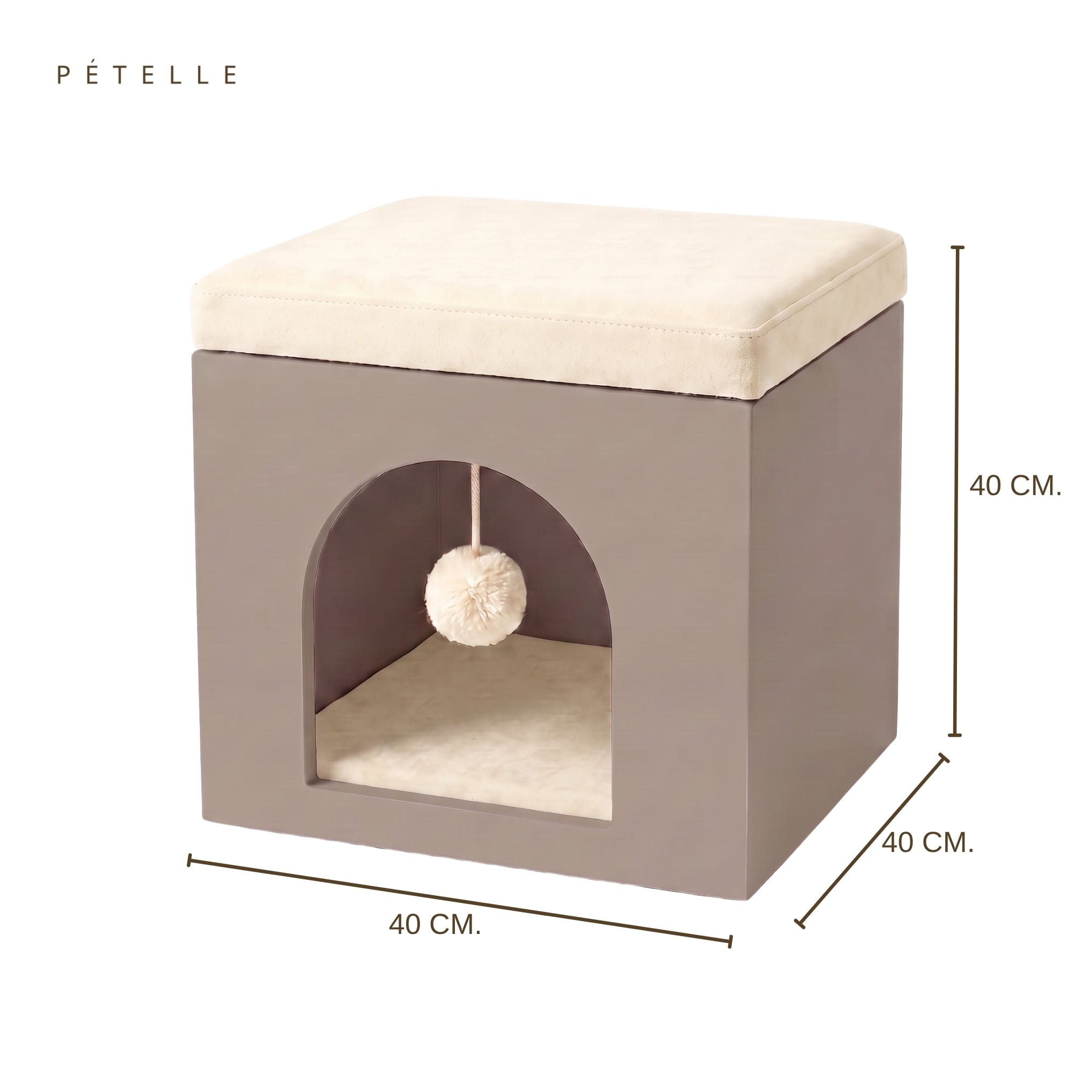 บ้านแมวมินิมอลพร้อมเบาะ PÉTELLE รุ่น NEST ARCH สี NUDE BEIGE_0